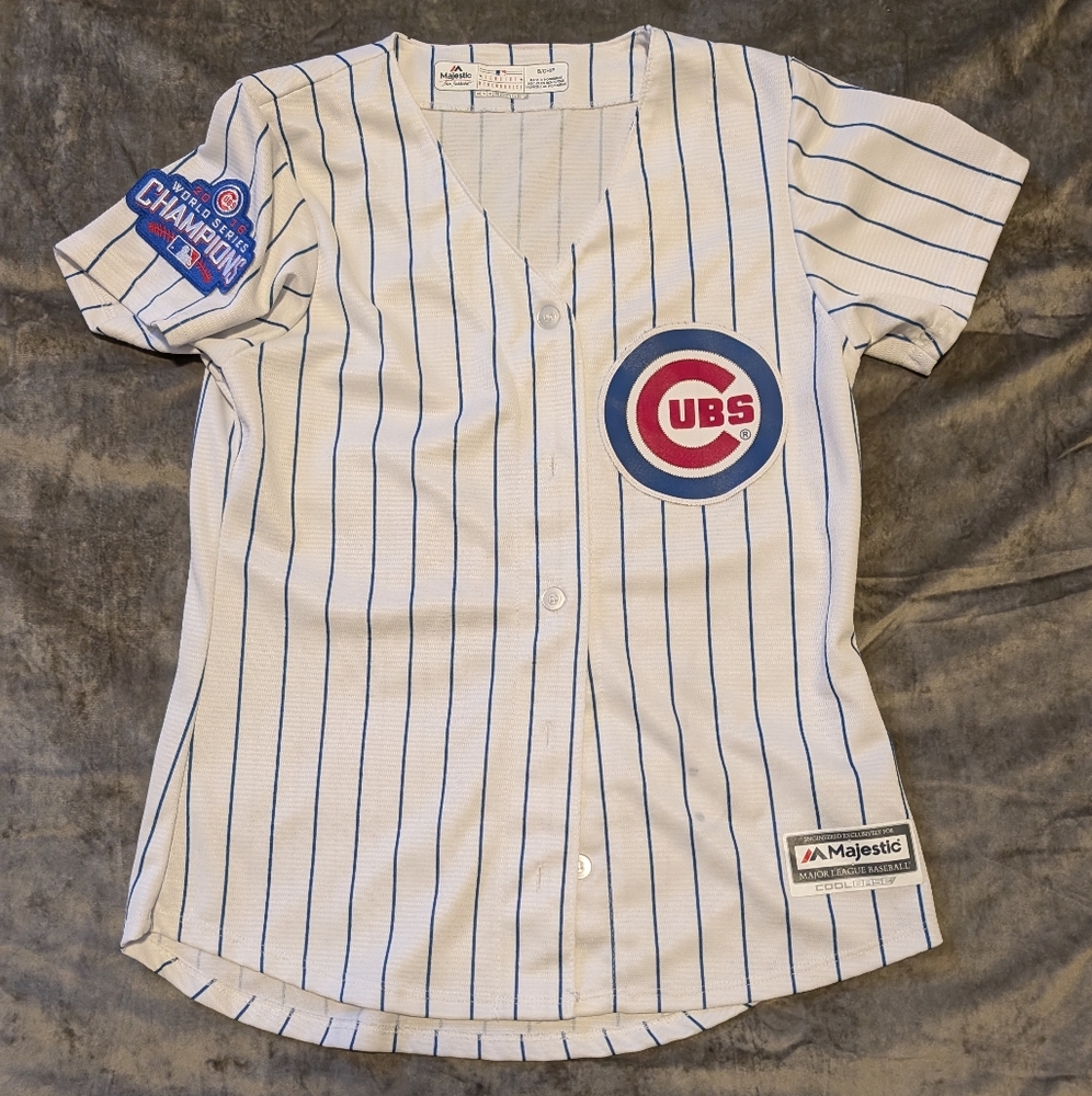 Chicago Cubs Jersey - Kids White and Blue Striped